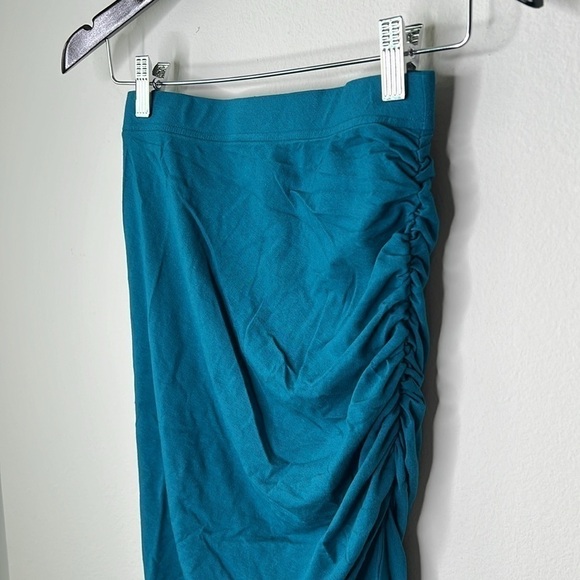 Bobi Shirred High Slit Midi Skirt in Mystic Teal Size XS NWT! - Picture 8 of 11